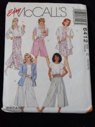6412 MCCALLS EASY SPLIT SKIRT 2 LENGTHS; SHIRT, PULLOVER TOP PATTERN 14-18 or 20 to 24 choice